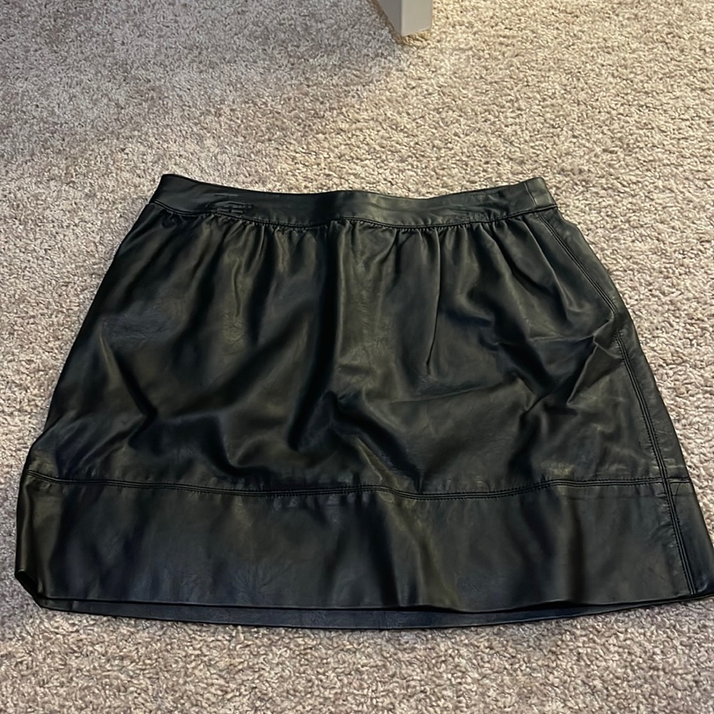 Black leather skirt